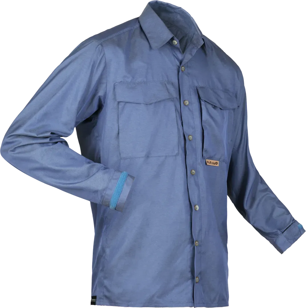 Mens Summer Hiking Shirt Katmai In Indigo Angled