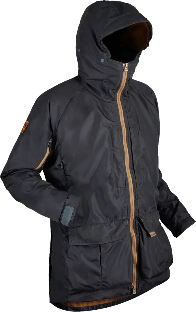 Mens Waterproof Bird Watching Jacket Pajaro In Dark Grey Angled