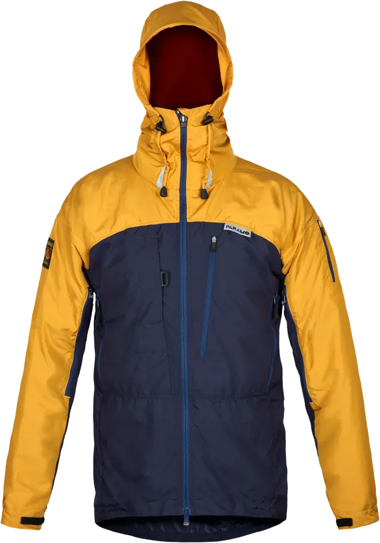 Mens Hiking Windproof Jacket In Midnight And Gold Front